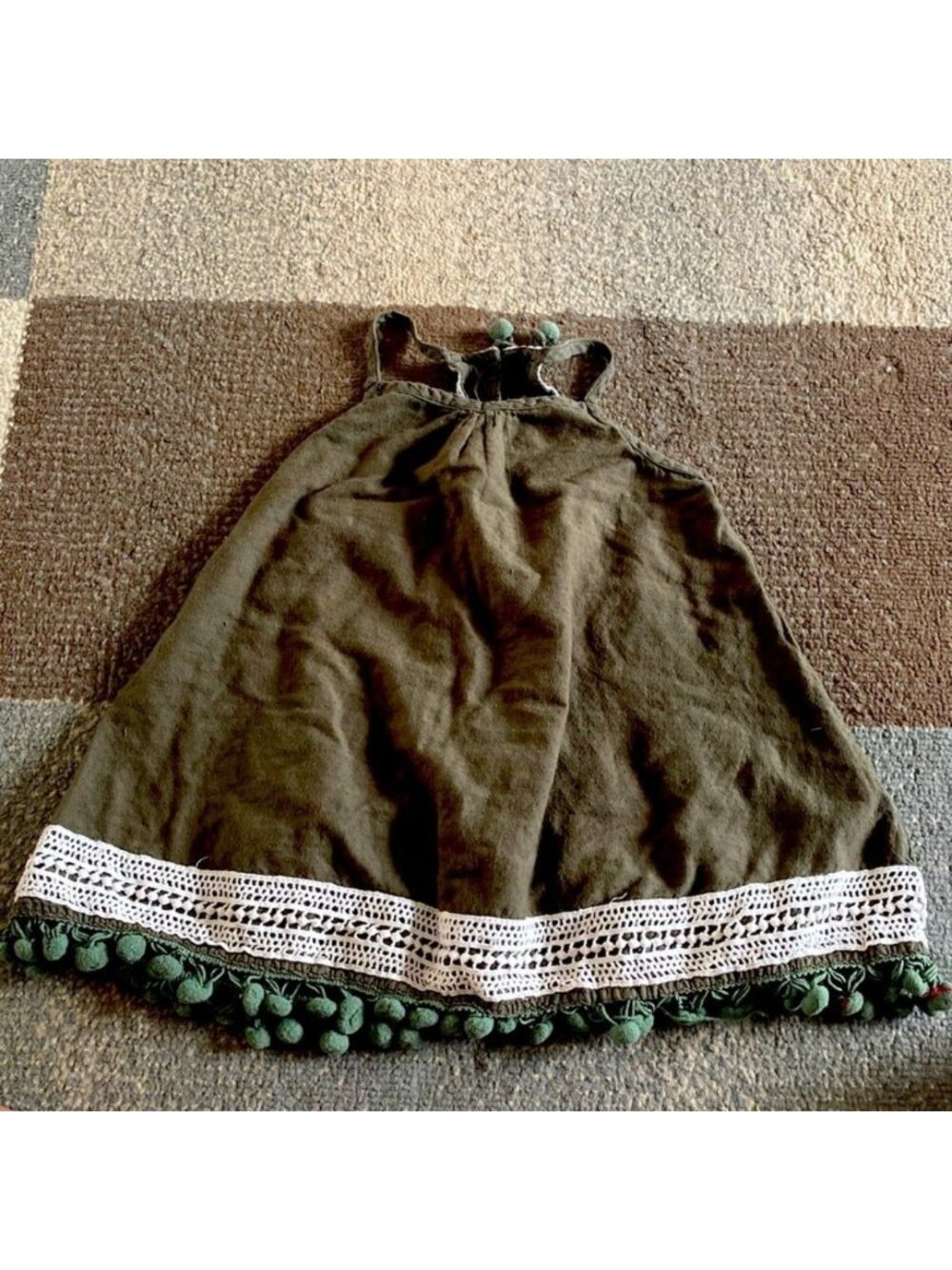 Tommy Bahama Girls Halter dress Toddler Green Crochet Trim